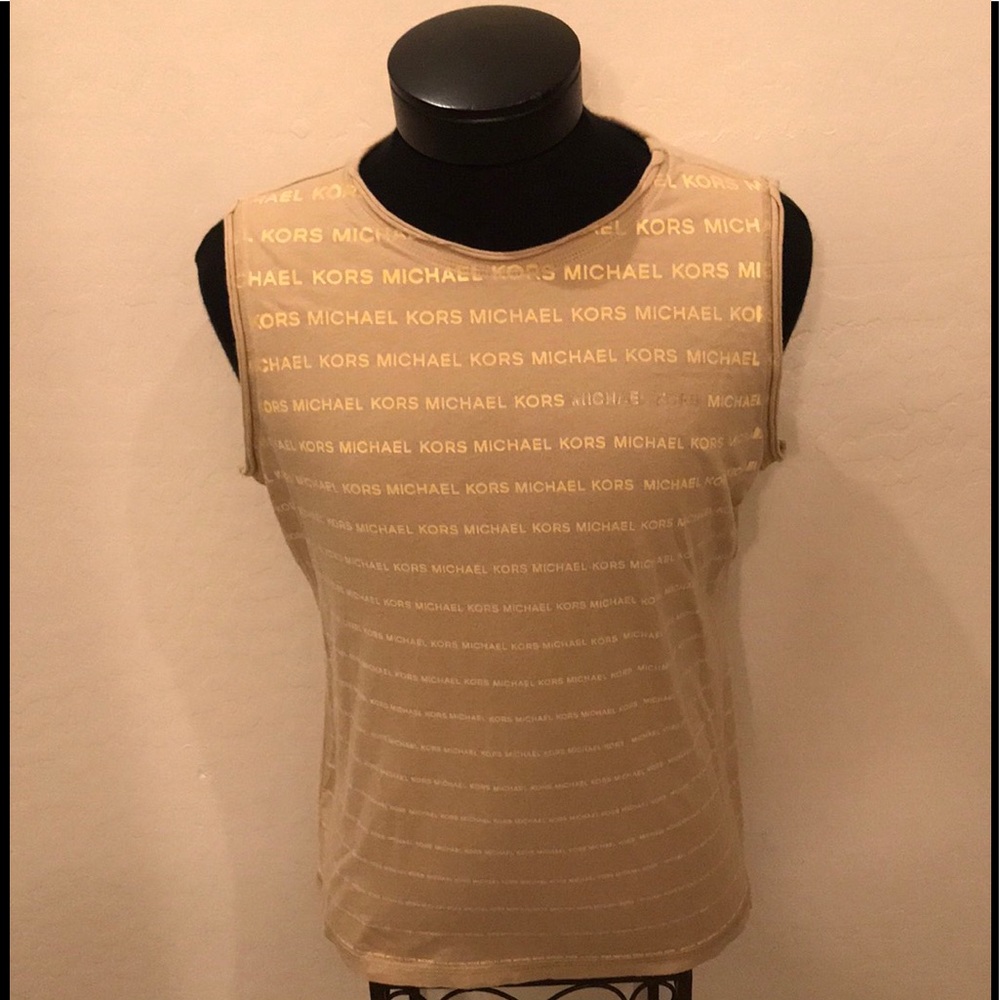 Gold MICHAEL KORS 100% Cotton T-shirt Sz XL